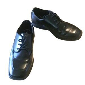 Sonoma Boys Black Leather Lace-Up Dress Shoes Size 2